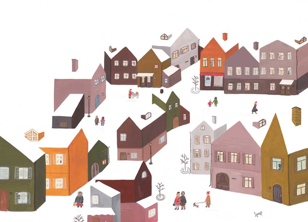 A snow town illustration