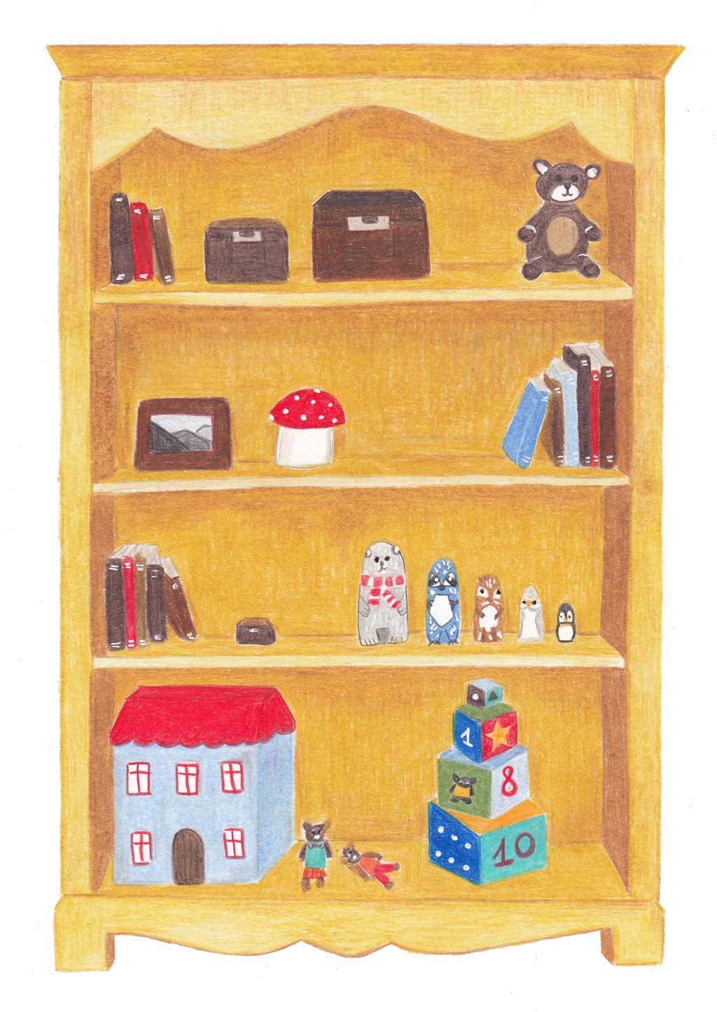 Bookshelf illustration