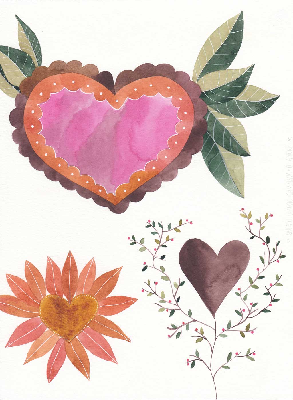 watercolor hearts