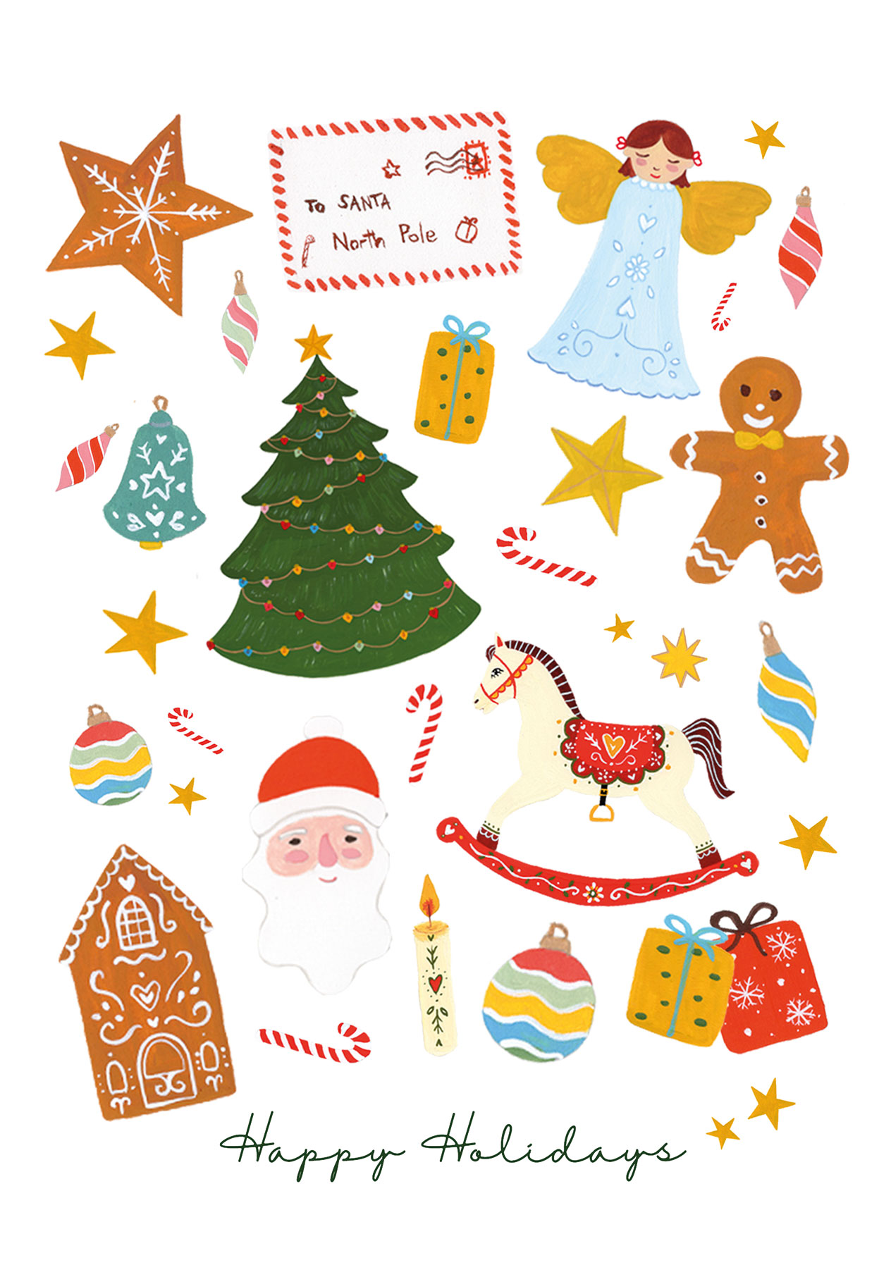 Christmas decoration greetings card